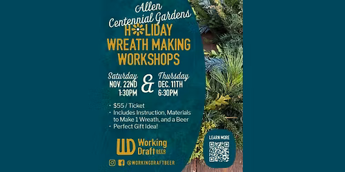 Holiday Wreath Making Workshop with Allen Centennial Garden