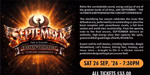 September - The Ultimate Earth, Wind & Fire Concert Experience