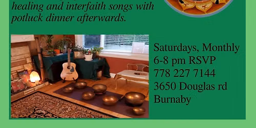 Soundbath Meditation, Interfaith Songs, and Community Potluck