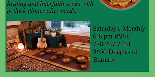 Soundbath Meditation, Interfaith Songs, and Community Potluck