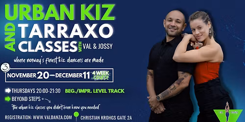 Beginner\/Improver Track | November-Urban Kiz Course w\/Val Danza & Jossy