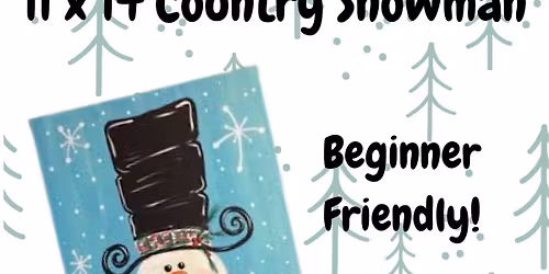 Country Snowman Canvas (11x14) Step by Step Painting 