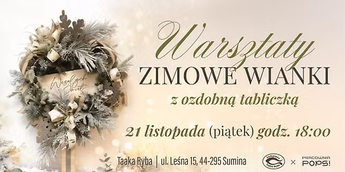 Zimowe wianki z ozdobn\u0105 tabliczk\u0105