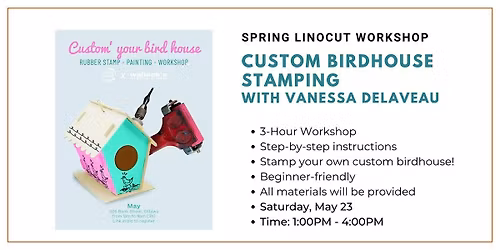 Spring Linocut Workshop: Custom Your Bird House with Vanessa Delaveau