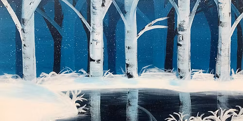 Snowy Birch Forest Paint Party!