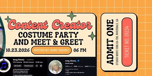 \ud83c\udf83 Content Creator Costume Party Meet & Greet Hosted by Song Theory