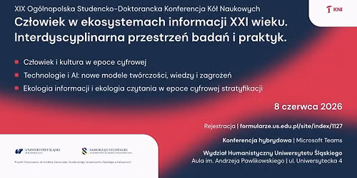 XIX Og\u00f3lnopolska Studencko-Doktorancka Konferencja K\u00f3\u0142 Naukowych