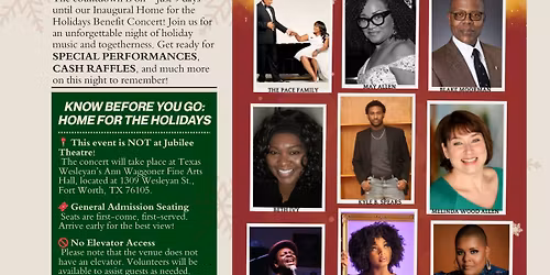 Jubilee Theatre presents "Home For The Holidays" Christmas Concert