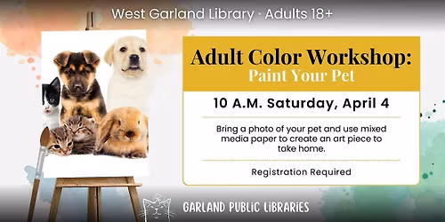 Adult Color Workshop: Paint Your Pet