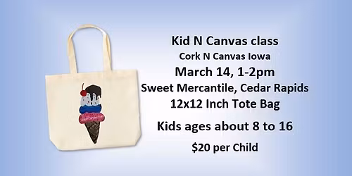 Kid N Canvas - Sweet Mercantile - Tote Bag - Cork n Canvas Iowa