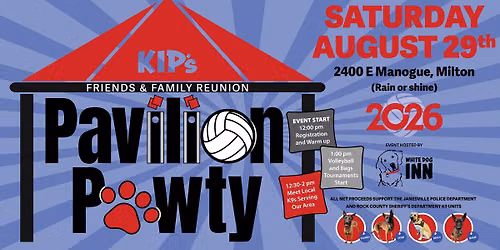 2026 Pavilion Pawty: Volleyball & Bags Tournament Fundraiser for local Police K9\u2019s! 