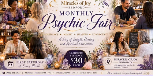Miracles of Joy Monthly Psychic Fair