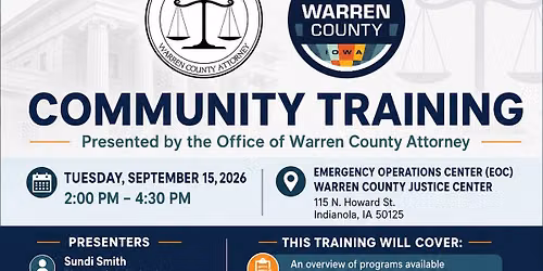 Community Training - Presented by Warren County Attorney