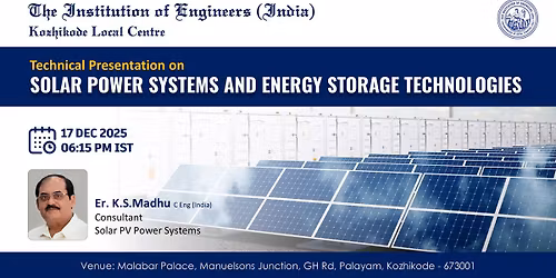 Solar Power Systems And Energy Storage Technologies