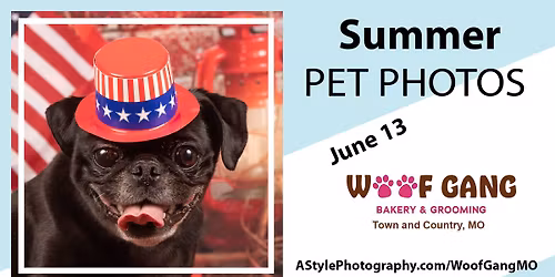 Summer Pet Photos at Woof Gang Bakery Towne and Country, Missouri