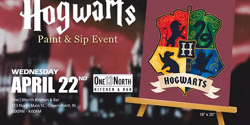 Hogwarts Shield Paint and Sip Night at One13 North in Crown Point