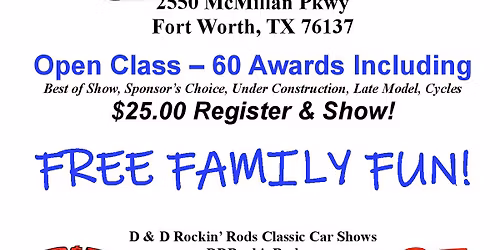 DFW Toy & Car Museum Labor Day Monday Classic Car Show