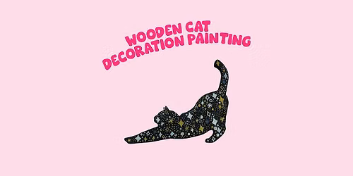 Wooden cat decoration painting
