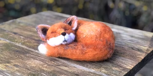 fox needle felting workshop in Westonbirt Arboretum