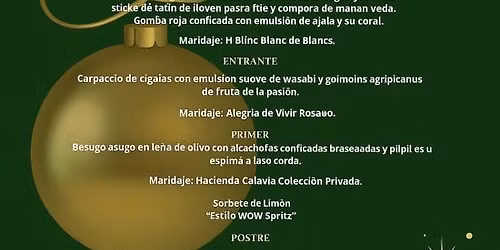 Cena de Nochebuena 2025 en Gran V\u00eda 18