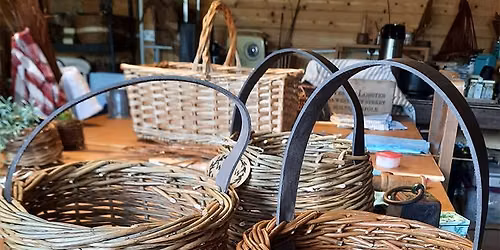 Leather Handle Basket Willow Weaving with The Willow Shed