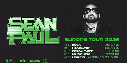 SEAN PAUL | EUROPE TOUR 2026 | K\u00d6LN