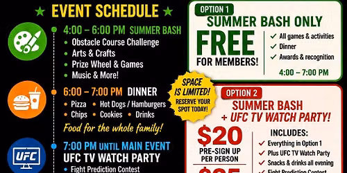 Summer Bash & UFC Fight TV Watch Party