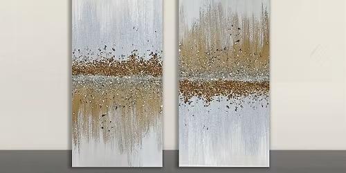 COUPLES Date Night Valentines Crushed Glass Abstract Canvas Paint Sip Class