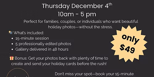 Holiday Mini Photo Sessions