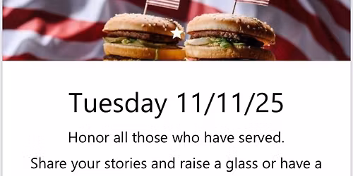 FREE Burger for Veterans!