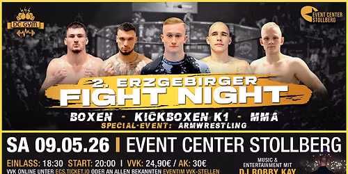 2. ERZGEBIRGER FIGHT NIGHT | 09.05. | Event Center Stollberg