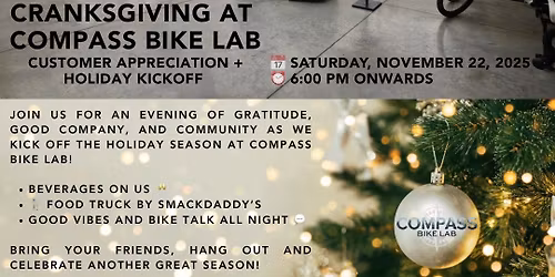 Cranksgiving at Compass Bike Lab: Customer Appreciation + Holiday Kickoff