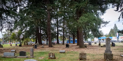 Cemetery tending at Multnomah Park Cemetery