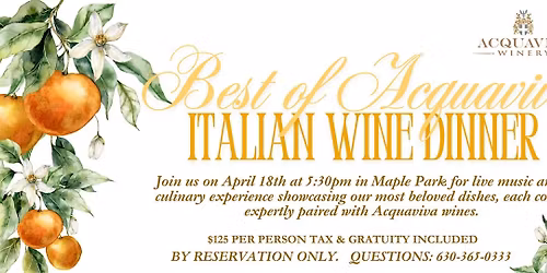 Best of Acquaviva - Six Course Wine Dinner