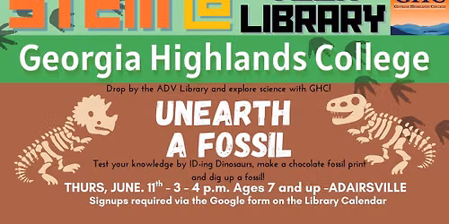 STEM @ Your Library - Unearth a Fossil @ ADAIRSVILLE