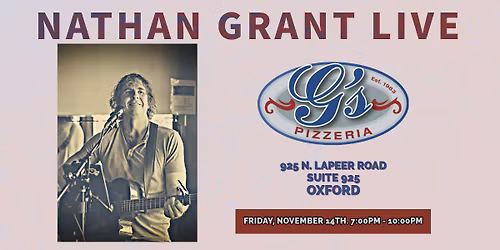 Nathan Grant Returns to G's Pizzeria Oxford!!