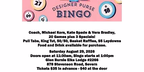 Ravens Roost#`18 Purse Bingo
