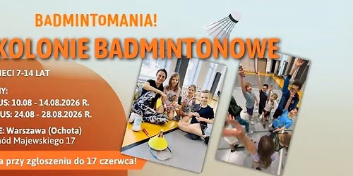 P\u00d3\u0141KOLONIE BADMINTONA DLA DZIECI W WARSZAWIE 2026