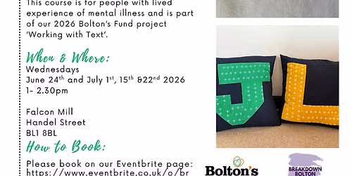 Fabric Letters: a 4 week course with guest artist Nichola Smith
