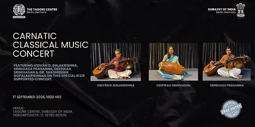 Carnatic Classical Music Concert by Vidv\u0101n D. Balakrishna & Ensemble.