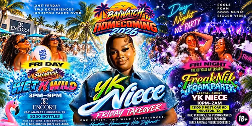 YK NIECE LIVE + WET N WILD + FREAKNIK FOAM PARTY BAYWATCH HOMECOMING!