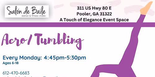 Acro\/Tumbling for Kids & Teens at Salon de Baile Dance & Fitness Studio Pooler, GA