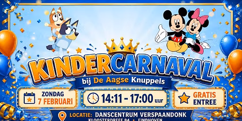 Kindercarnaval bij De Aagse Knuppels Bluey meets Disney
