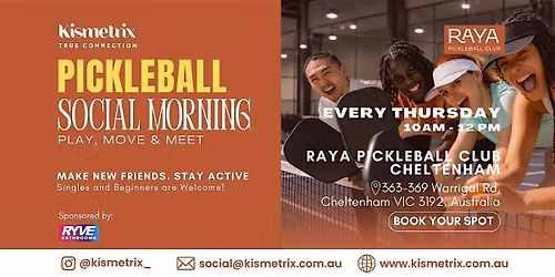 Sep 24 | Thursday Morning Pickleball SocialPlay Connect | Raya Cheltenham