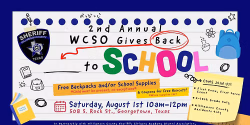 2nd Annual Williamson County Sheriff's Office Gives Back... to School
