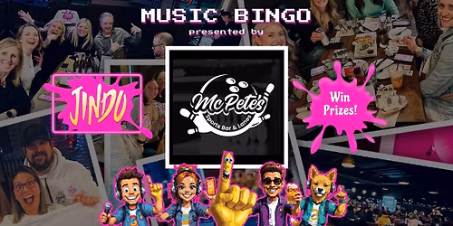 \ud83c\udfb6 JINDO MUSIC BINGO \u2013 MONTHLY AT McPETE\u2019S! \ud83c\udfb3