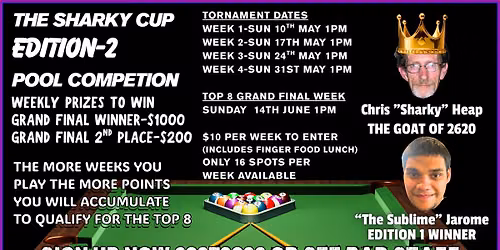 SHARKIE CUP POOL COMP-EDITION 2