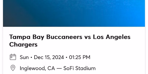 Los Angeles Chargers at Tampa Bay Buccaneers at Raymond James Stadium