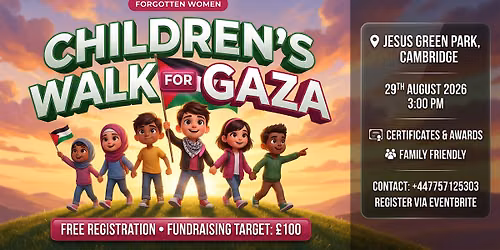 Children\u2019s Walk for Gaza in Jesus Green Cambridge