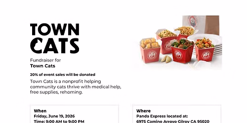 Fundraiser: Panda Express for TownCats \u2013 June 19